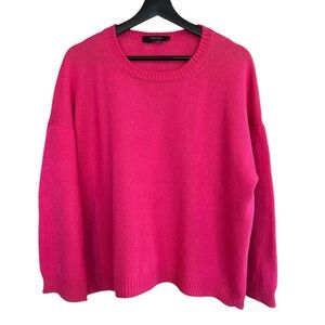 Weekend Max Mara Relaxed Crewneck Sweater Fuchsia Pink Medium Quiet Luxury Italy